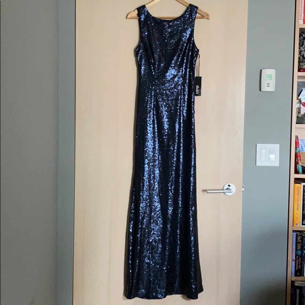 Lulu’s Sparkly Navy Sequin Full Length Dress